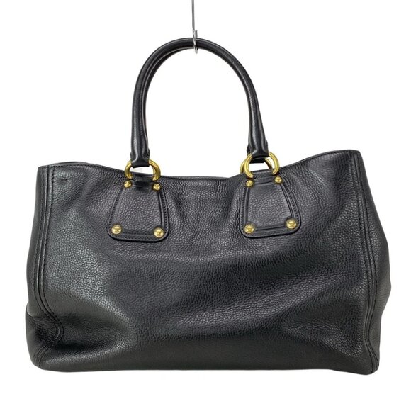 PRADA - Black Leather Tote Bag 666-050225 - Picture 2 of 14